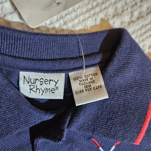 Golf Romper NEW Nursery Rhymes Size 18 months Dark Blue Romper Golf Embroidery - Picture 6 of 9